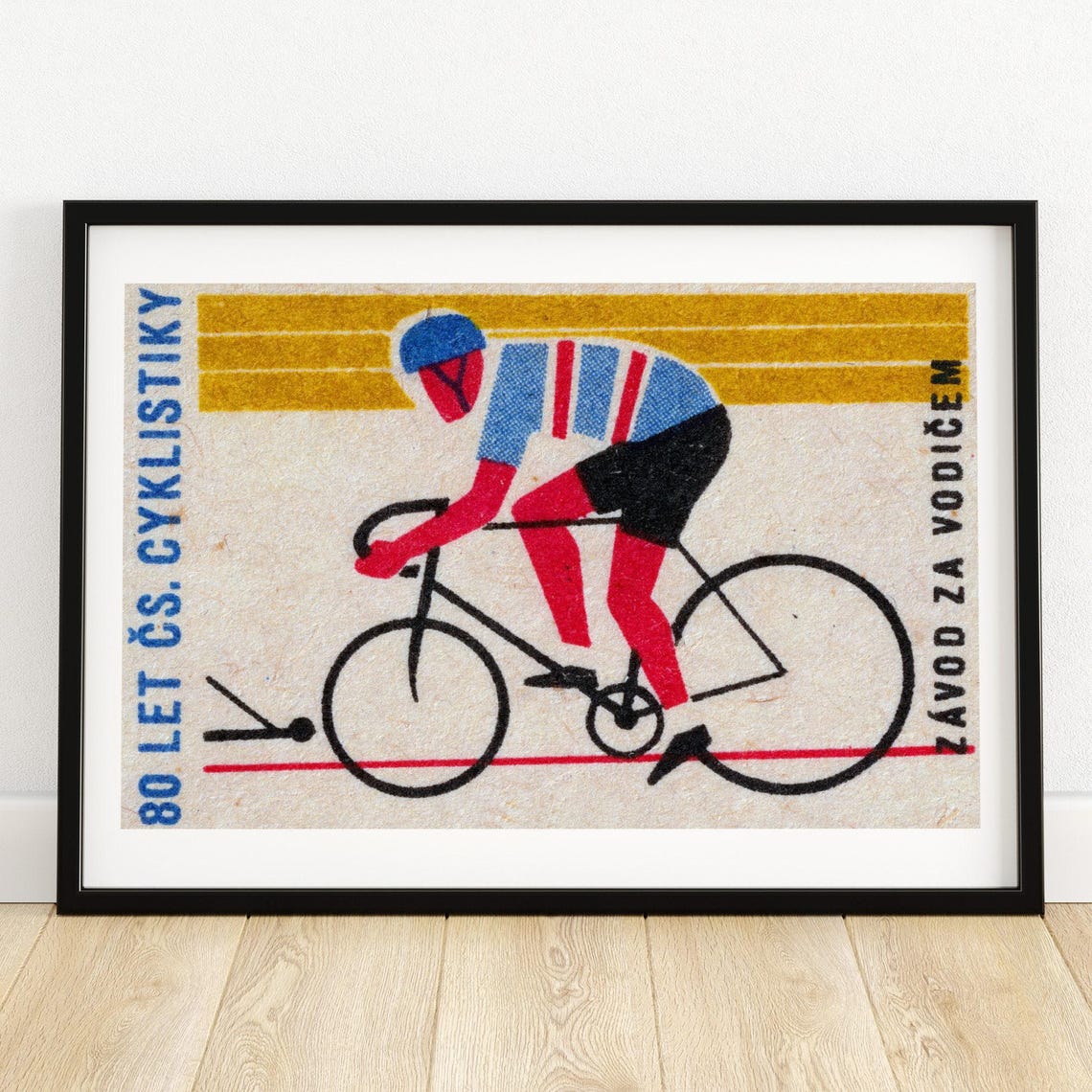 80 Years Czechoslovak Cycling Match Race Vintage Bicycle Poster