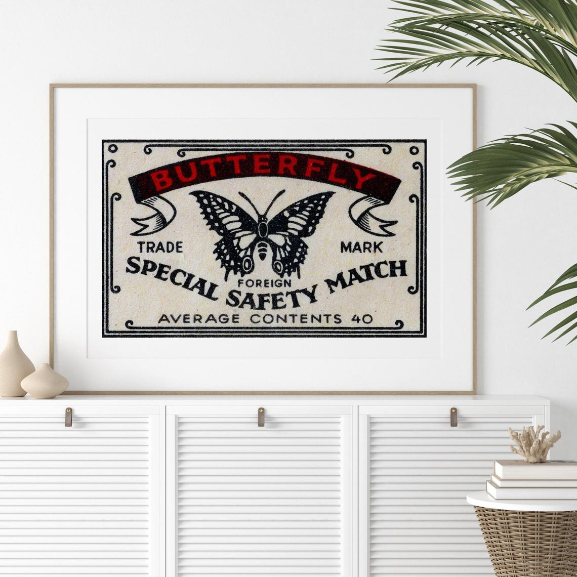 Butterfly Special Safety Match Vintage Trademark Art Poster Insect - Image 2