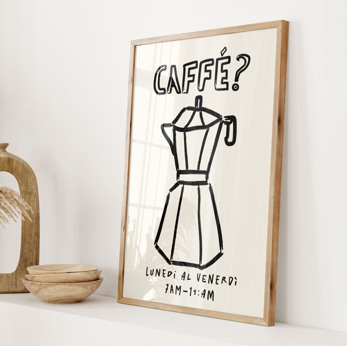 Retro Caffe Poster, Italian Moka Pot Art Print - Image 3