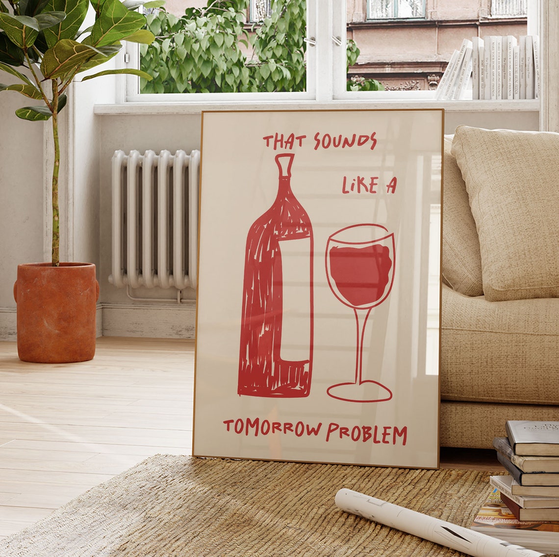 Retro Wine Print Vintage Wine Print Mid Century Modern Print Kitchen Wall Gallery Decor Funny Alcohol Print Wine Glass Print - Image 4