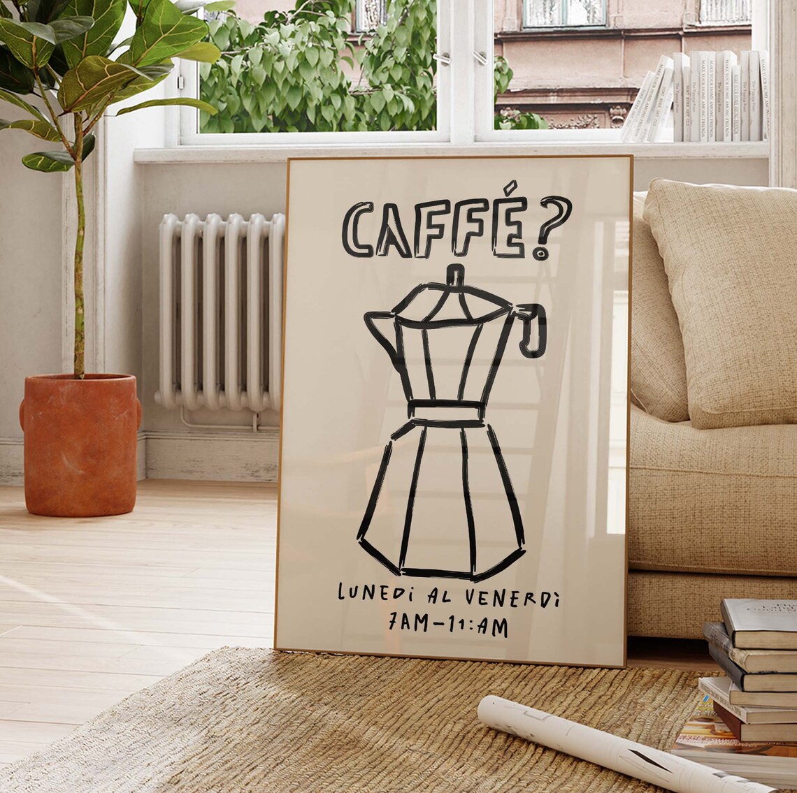 Retro Caffe Poster, Italian Moka Pot Art Print - Image 2