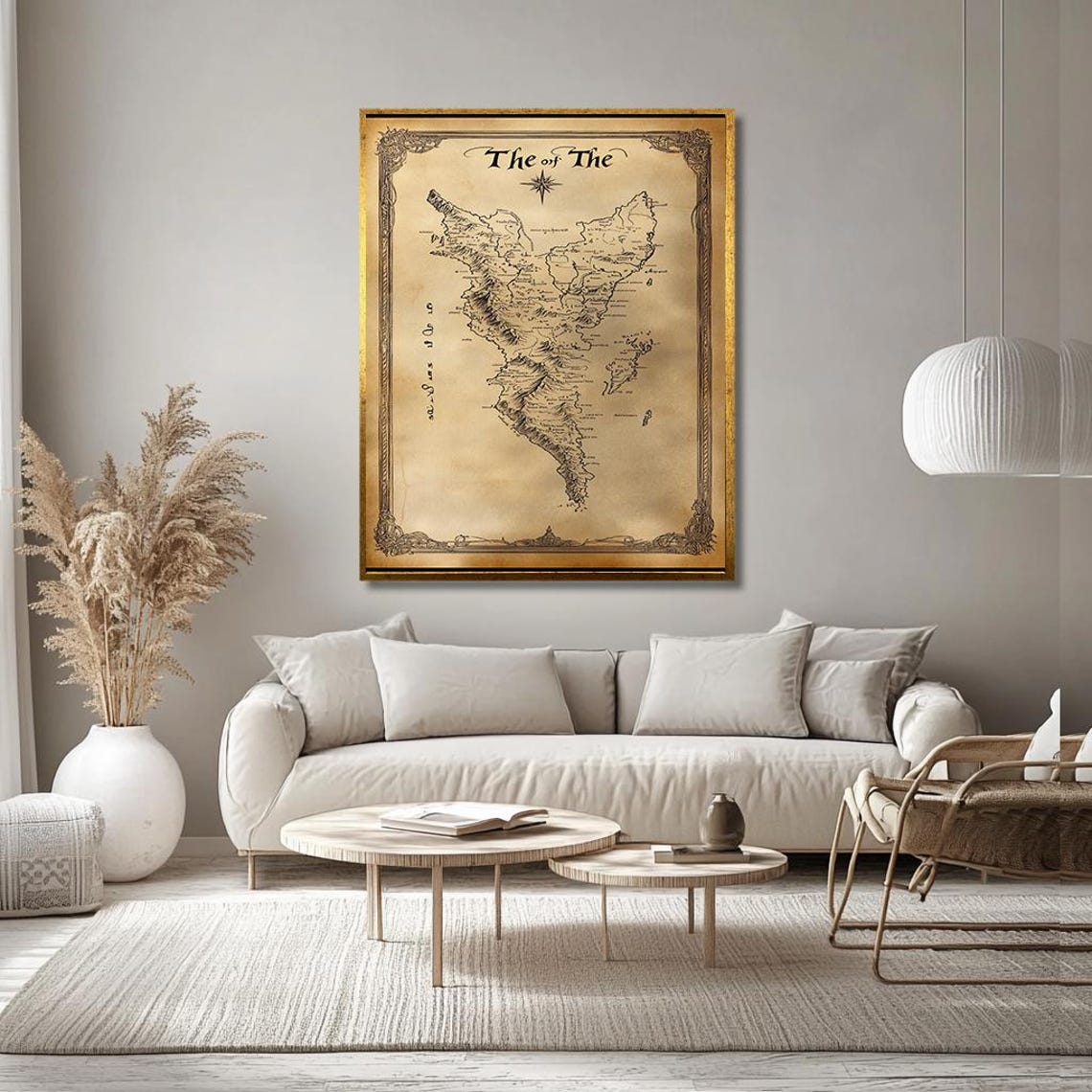Vintage Fantasy Map Compass Rose Antique Cartography Art Print - Image 2