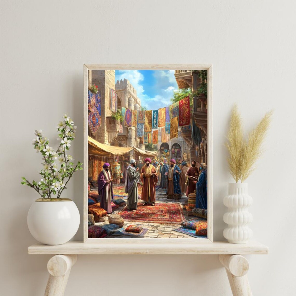 Oriental Bazaar Middle Eastern Market Scene Art Print