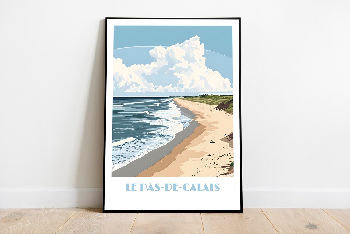 Handmade Pasdecalais Poster Wall Art Modern Travel Framed Birthday Home Made Decor Gift Vector Illustration Print Custom Text