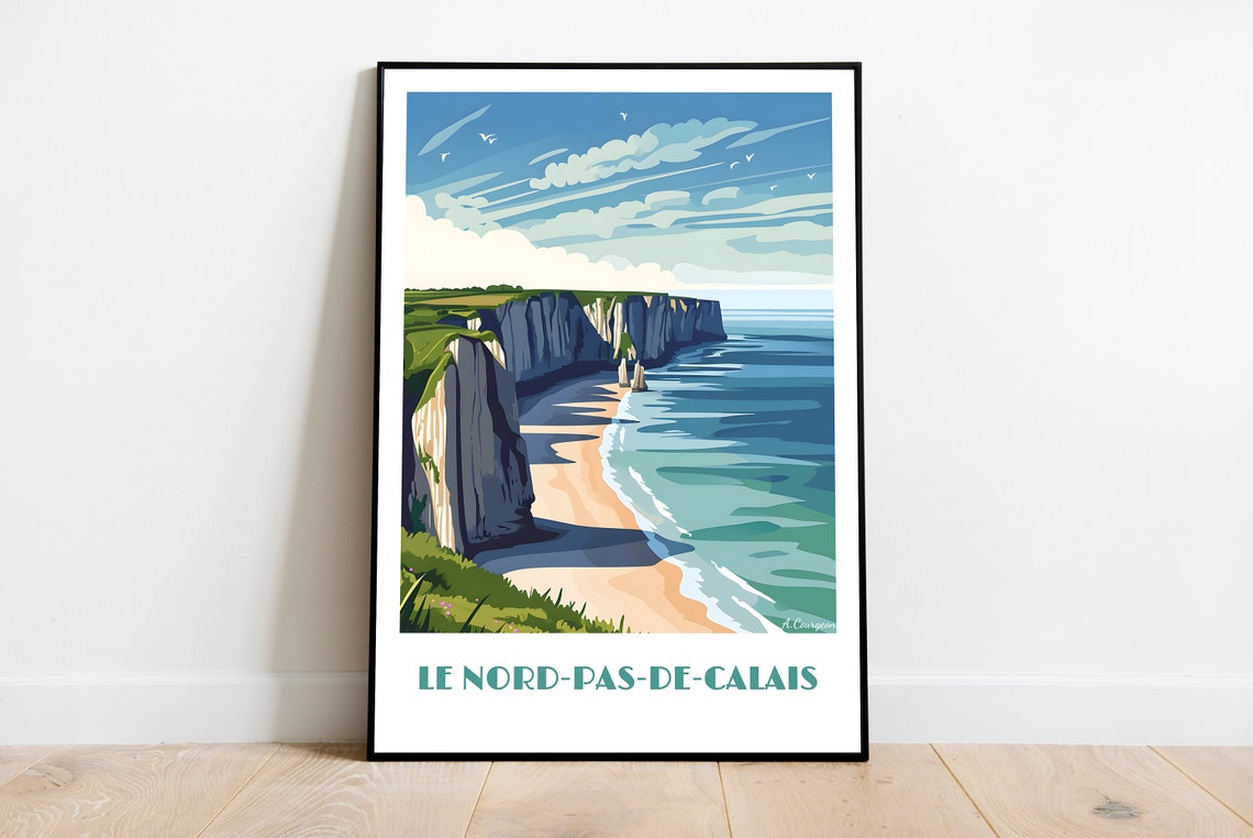 Handmade Nordpasdecalais Poster Wall Art Modern Travel Framed Birthday Home Made Decor Gift Vector Illustration Print Custom