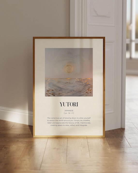Yutori Definition Poster, Japanese Japandi Wall Art