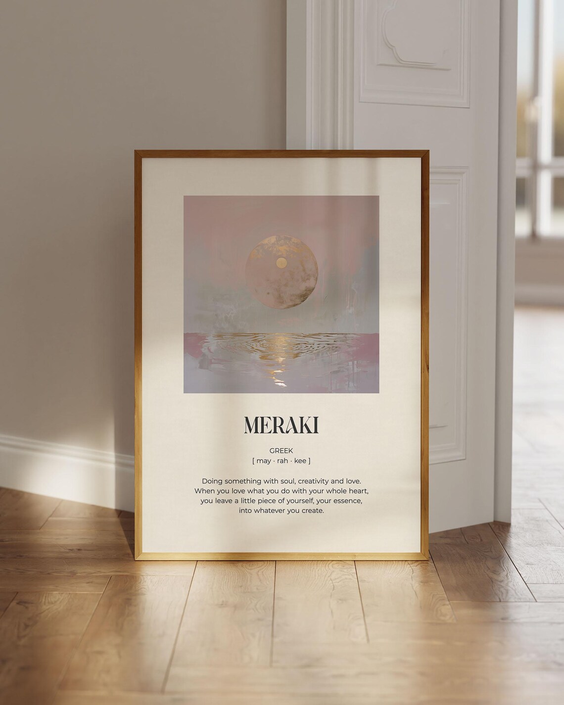 Meraki Definition Poster, Scandinavian Inspirational Print