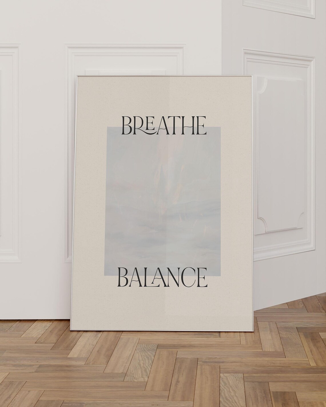 Breathe Motivational Mindfulness Typography Art Print