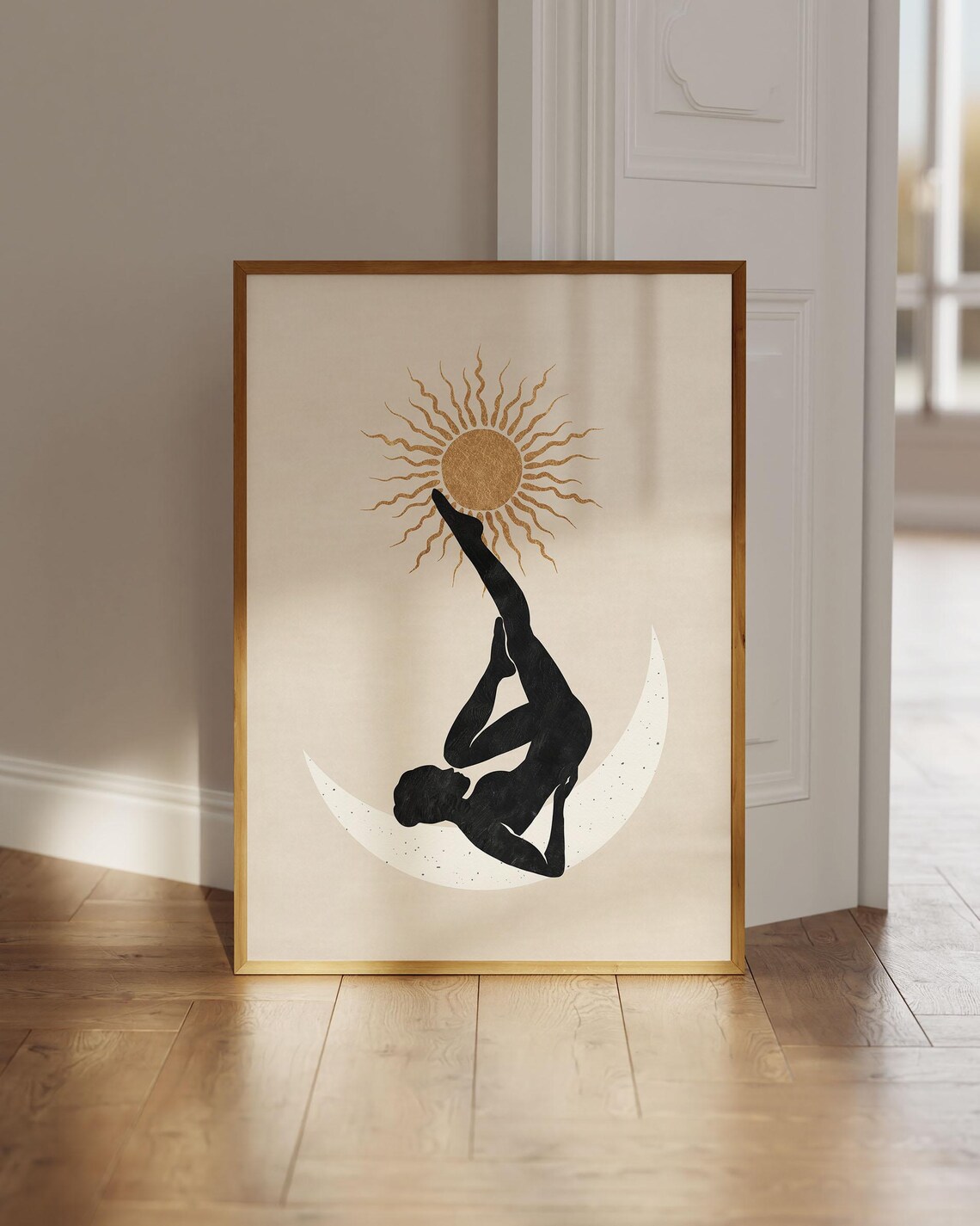 Sun And Moon Abstract Cosmic Energy Art Print