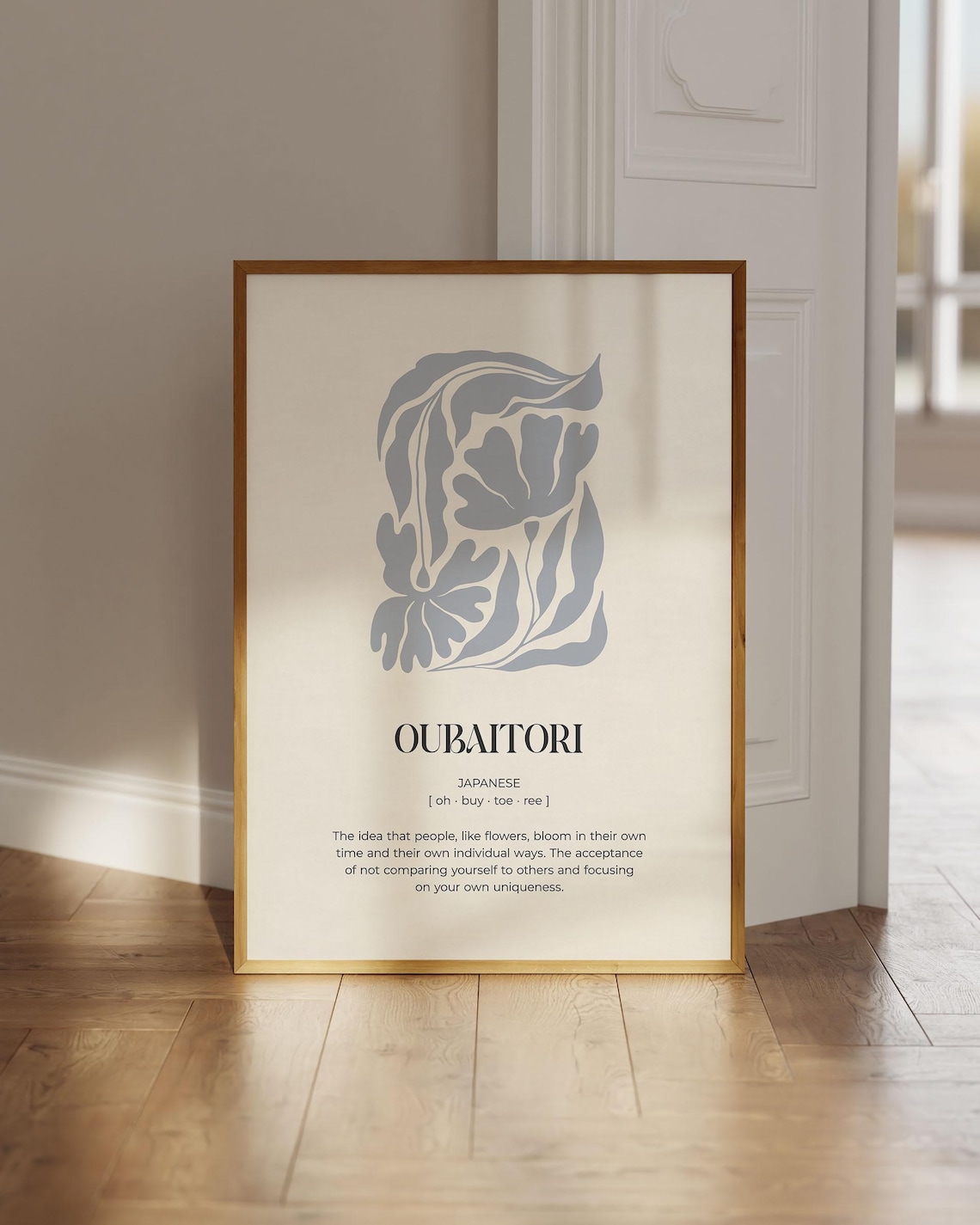 Oubaitori Definition Poster, Japandi Typography Art Print