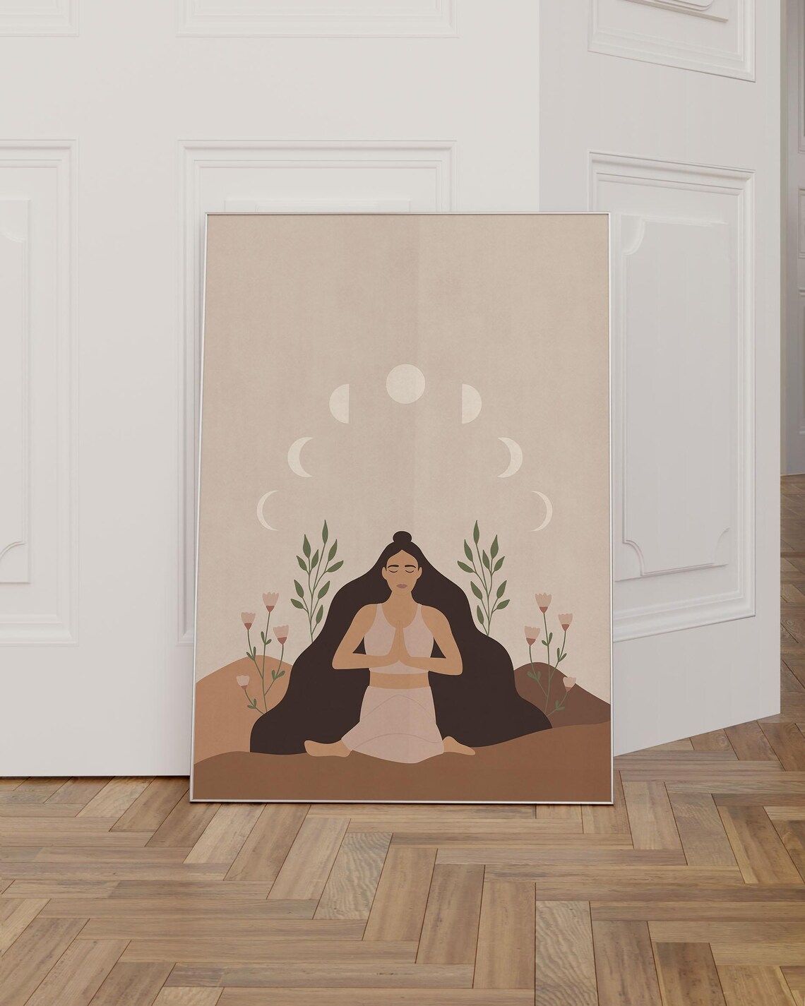 Boho Yoga Meditation Abstract Woman Art Print