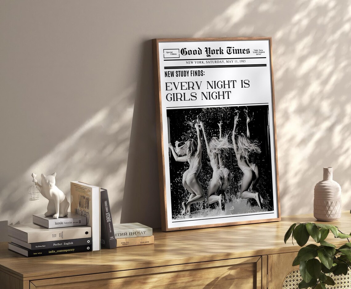 Every Night Is Girls Night Good York Times Vintage Photo Poster - Image 2