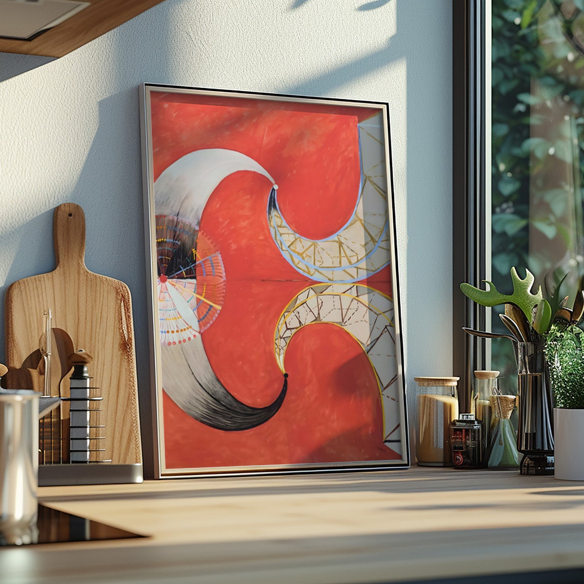 Hilma af Klint The Swan No 9 Red Crescent Bold Abstract Poster - Image 2