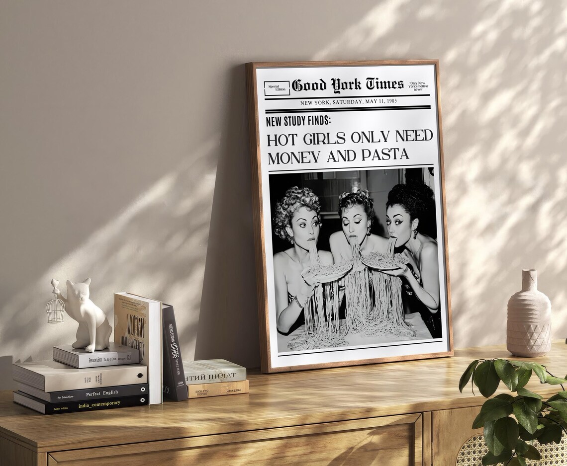 New York Newspaper Headline Vintage Bar Cart Poster - Image 2