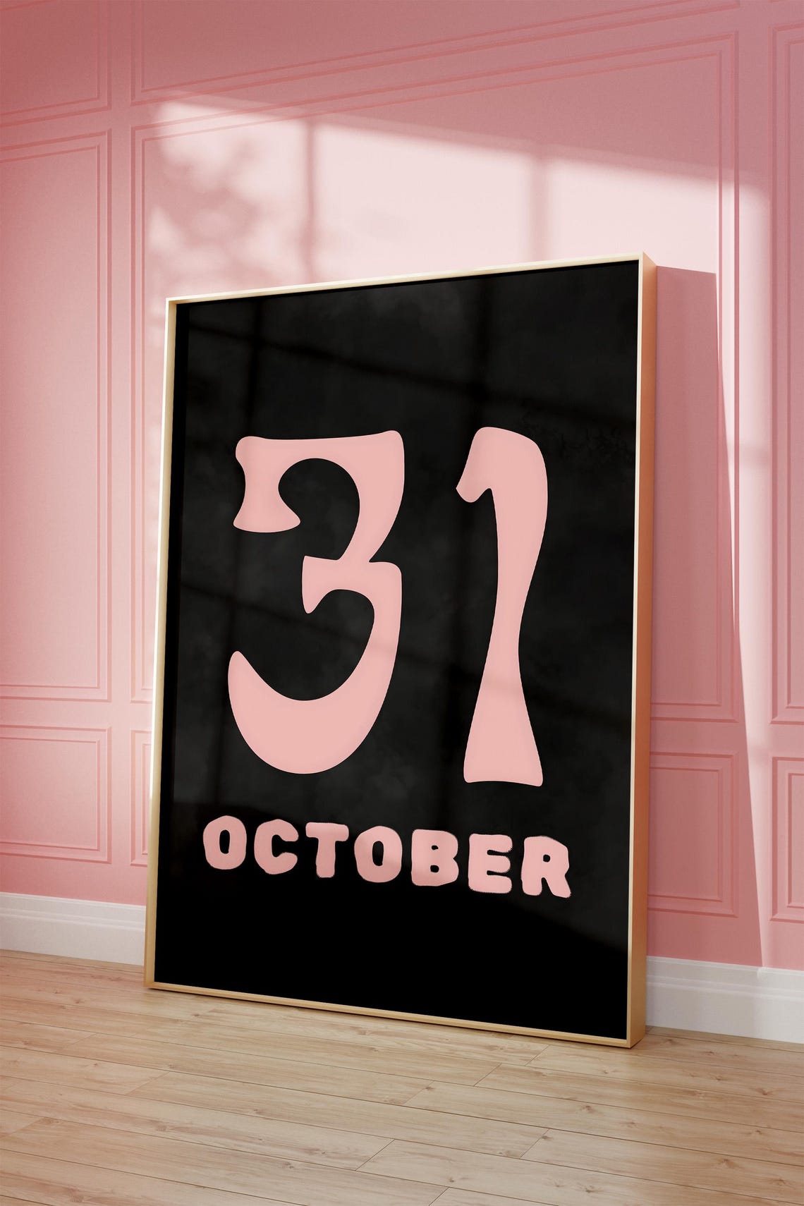October 31 Halloween Date Bold Pink Black Typography Number Poster - Image 4
