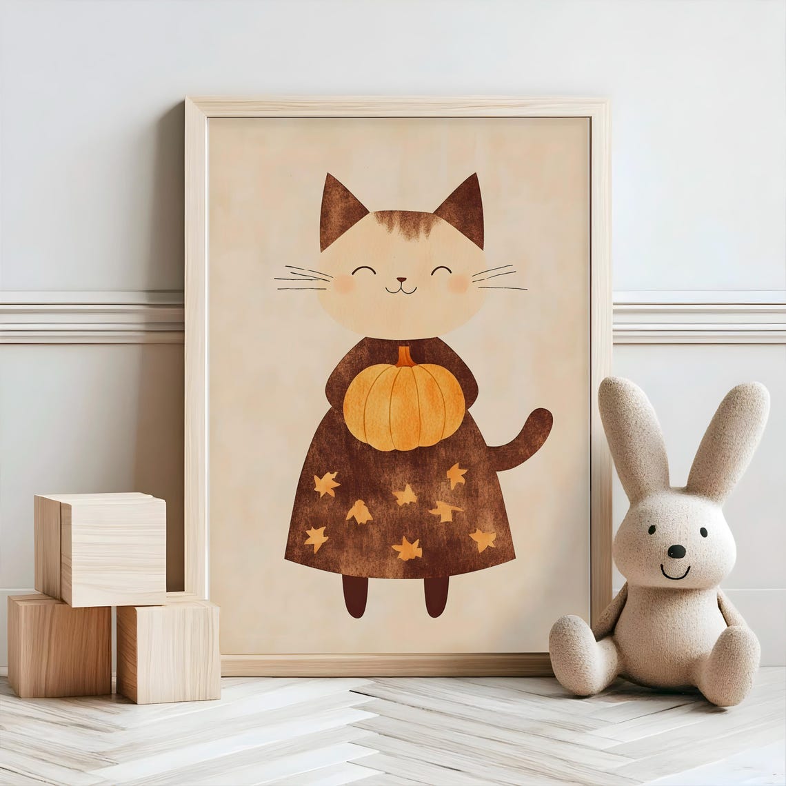 Cat Nursery Decor Baby Room Wall Art Nursery Decor Prints Animal Boho Kids Room Decor Instant Playroom Print - Image 2
