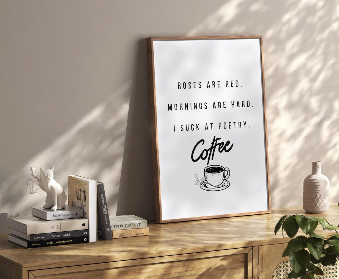 Coffee Funny Wall Art Print Vintage Bar Cart Retro Aesthetic Kitchen Decor Poster Apartment Funky Decor Instant - Image 2