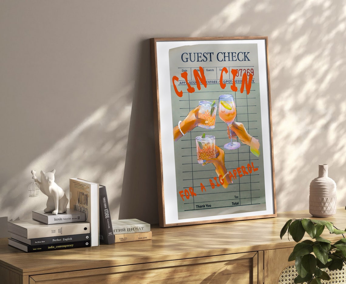 Cin Cin For A Big Aperol Guest Check Cheers Cocktail Bar Poster - Image 2