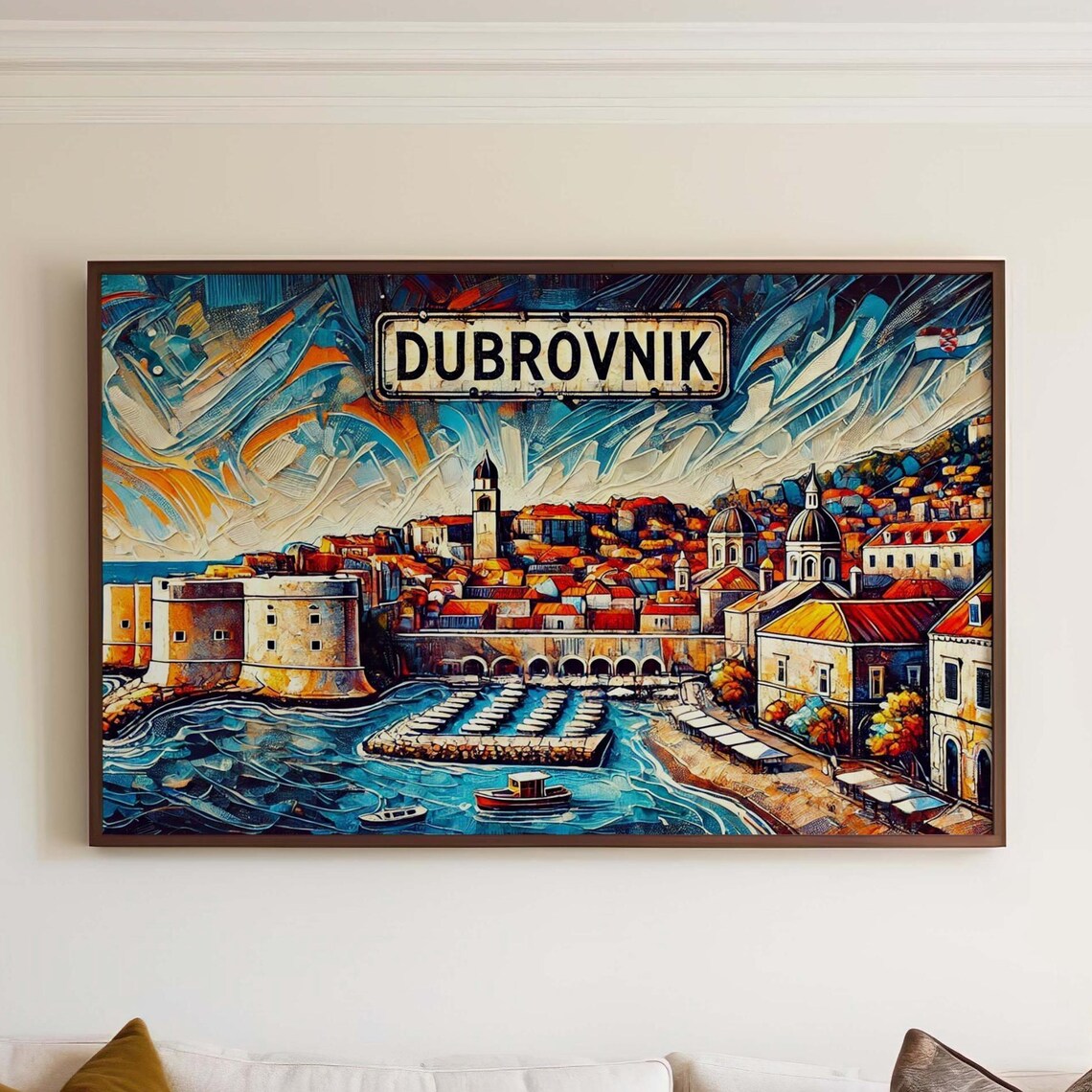 Dubrovnik Travel Poster, Croatia European Wall Art