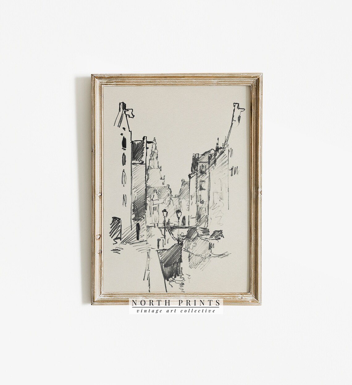 Vintage Amsterdam Cityscape Sketch Art Print - Image 3