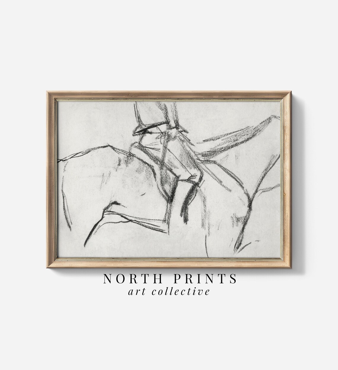 Antique Equestrian Sketch, Vintage English Country Horse Art
