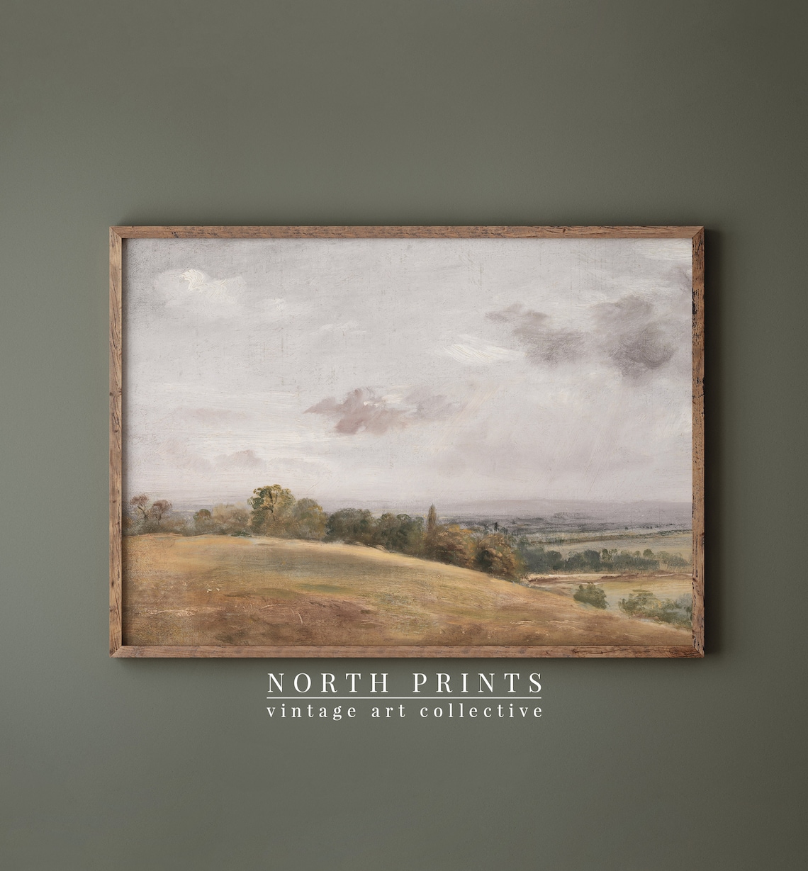 Vintage Landscape Painting, Muted Abstract Art Print - Image 4