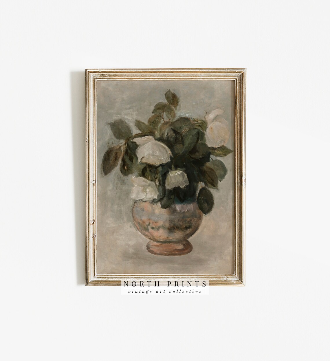 Neutral Still Life Roses Vintage Botanical Art Print - Image 2