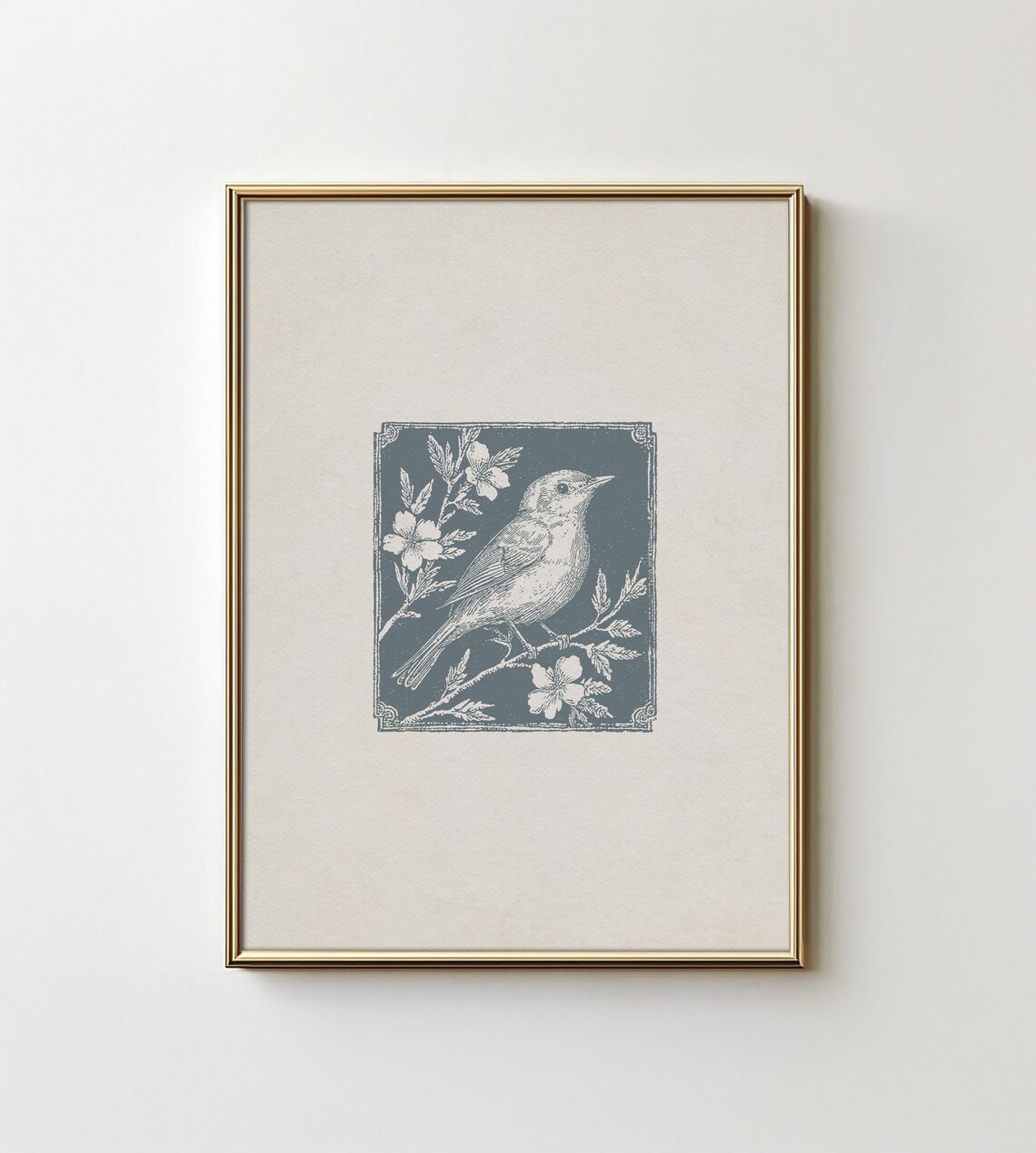 Antique Spring Blue Bird Print, Minimalist Farmhouse - Image 2