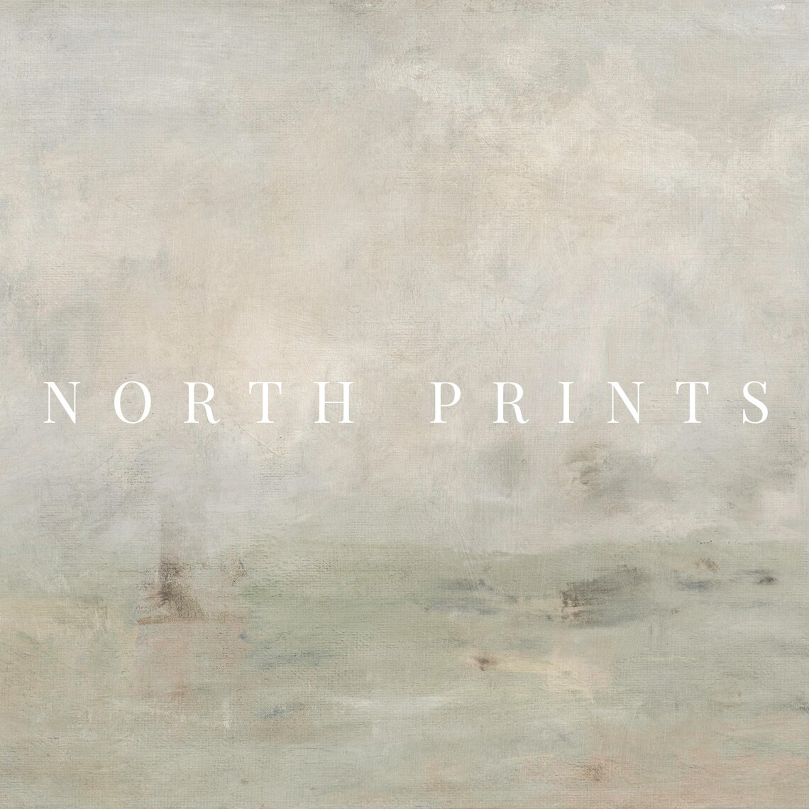 Muted Abstract Coastal Seascape Soft Neutral Foggy Ocean Haze Poster - Image 2