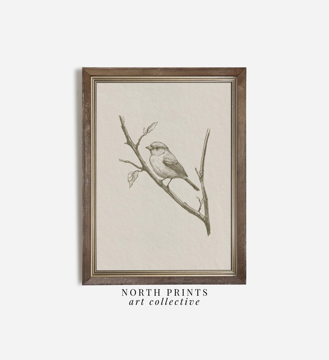 Minimalist Bird Sketch Art Print, Rustic Farmhouse Decor
