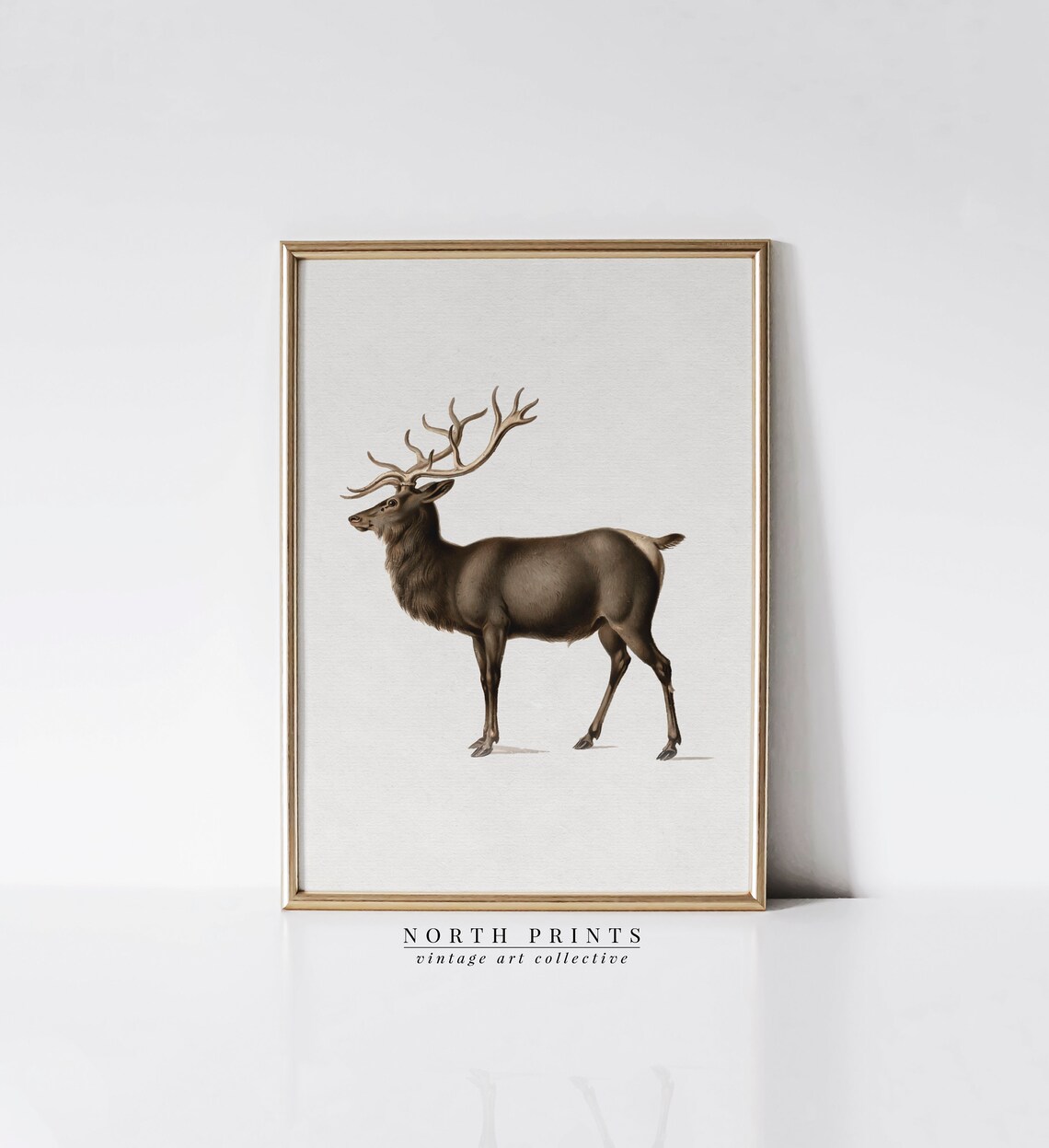 Vintage Reindeer Farmhouse Christmas Art Print - Image 3