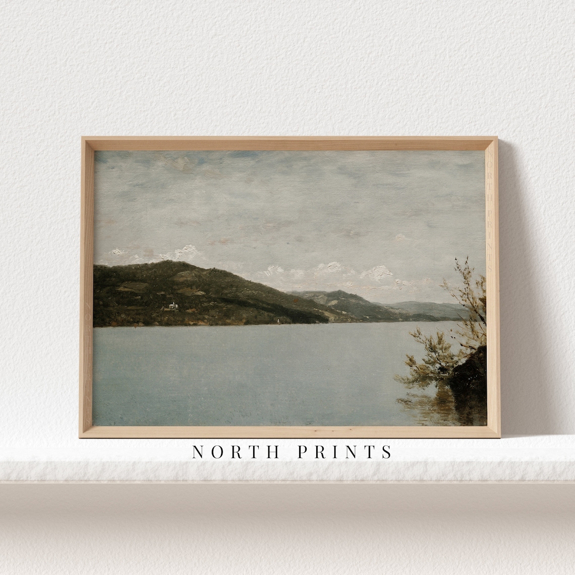 Antique Lake Painting Vintage Print, Rustic Decor - Image 4