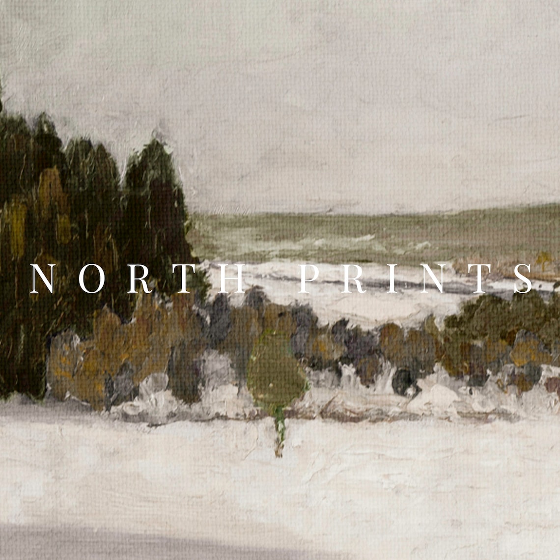 Vintage Winter Landscape Painting, Farmhouse Decor - Image 4