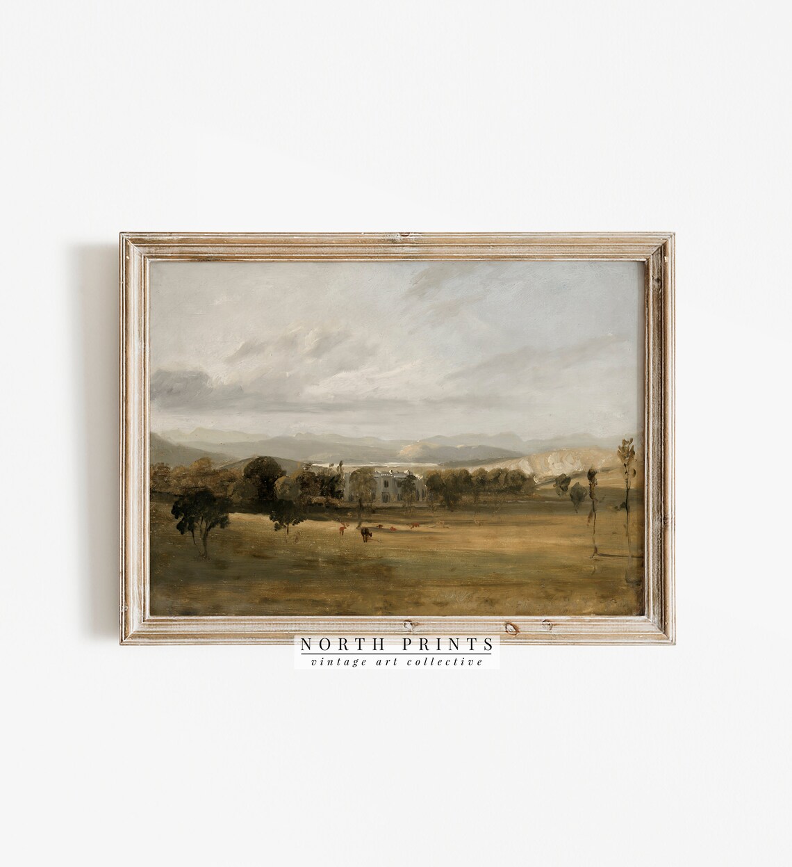 Vintage Oil Painting Country Landscape Art Print - Image 4