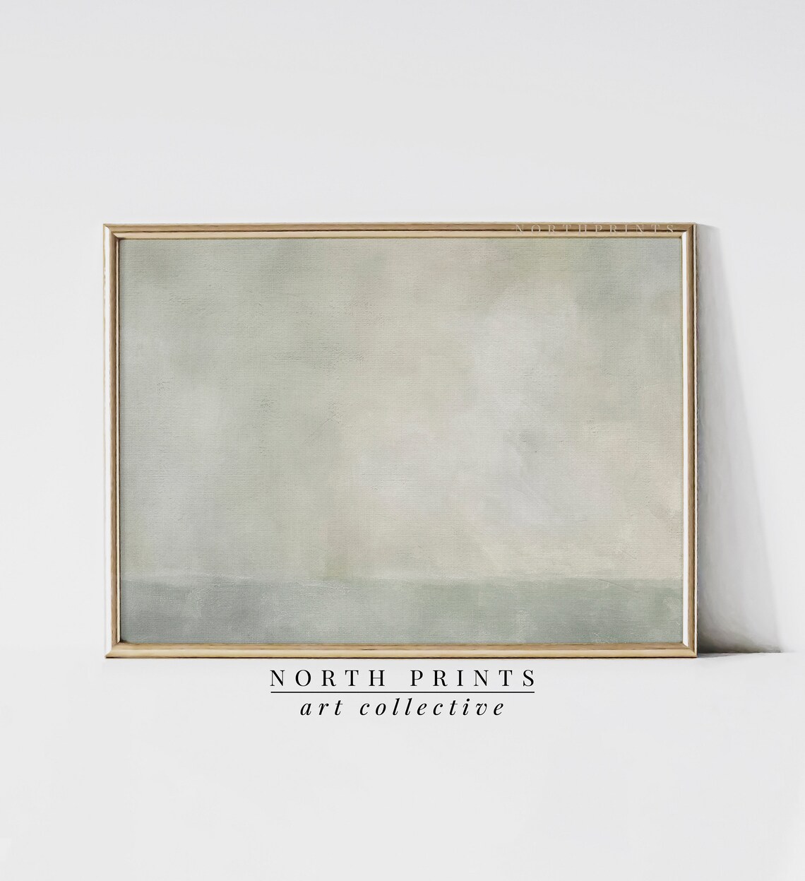 Muted Green Abstract Tonal Painting, Coastal Decor