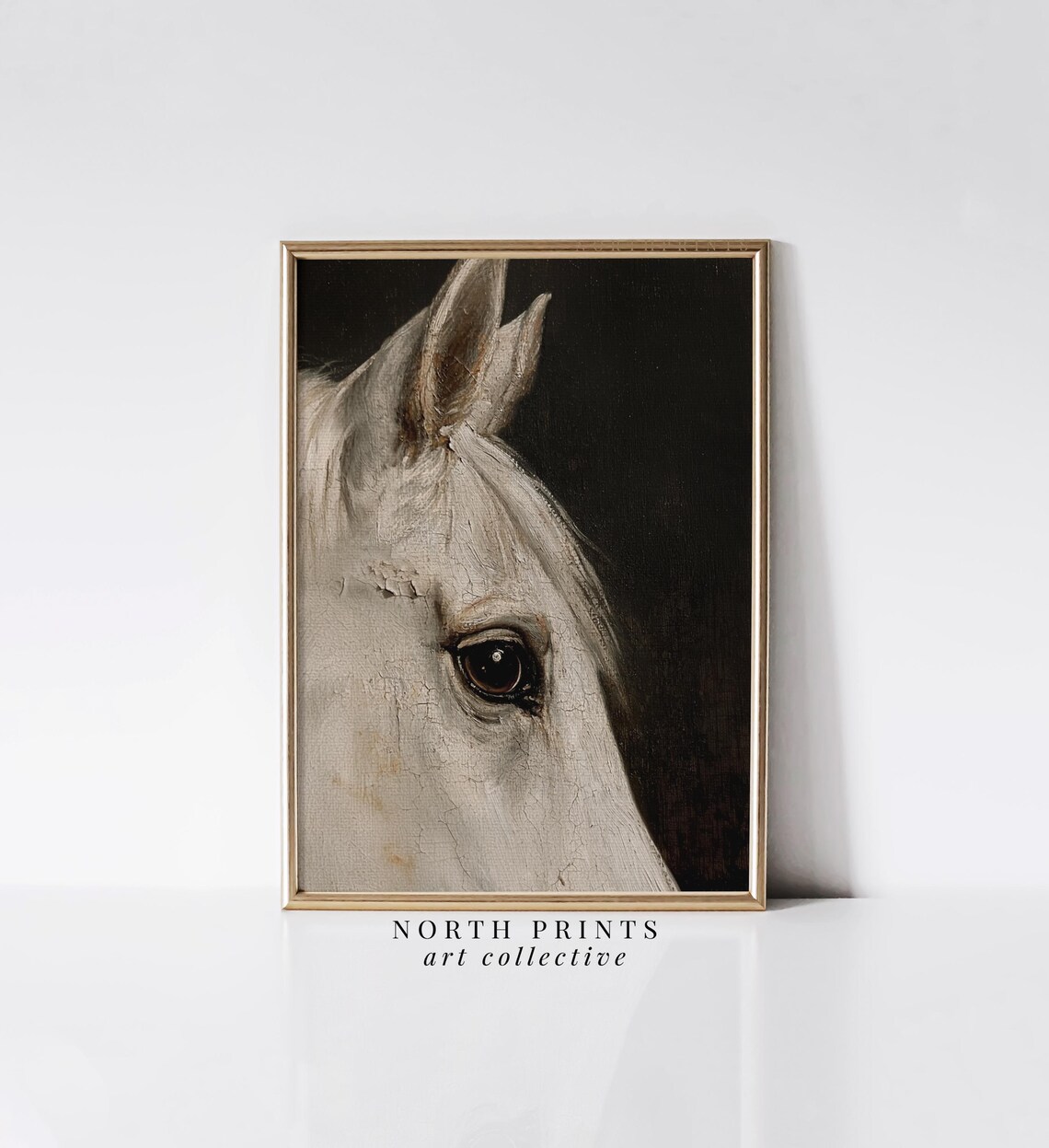 Rustic Horse Painting, Dark Moody Equestrian Art Print - Image 3