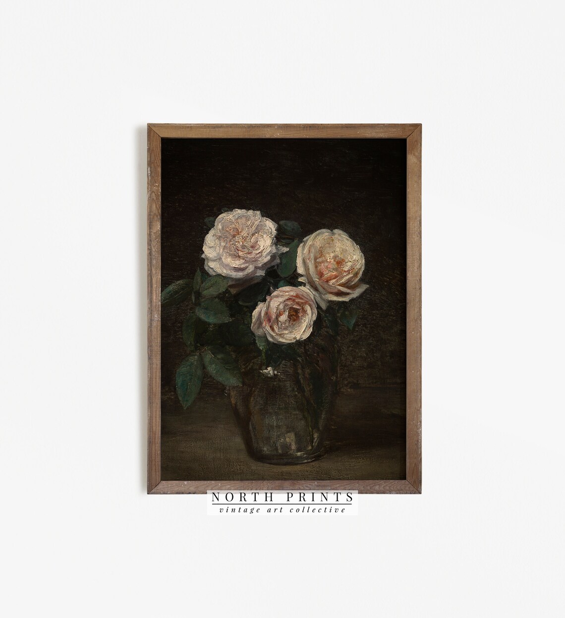 Vintage Rose Painting, Dark Academia Floral Art Print - Image 4