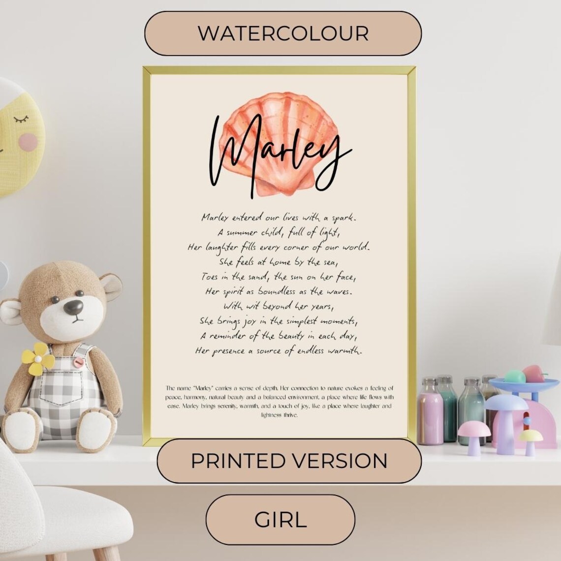 Baby Girl Name Print - Personalized Nursery Art - Image 2