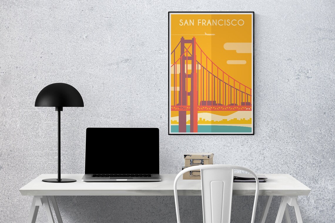 San Francisco Vintage Travel Poster, Minimalist Art Print - Image 3