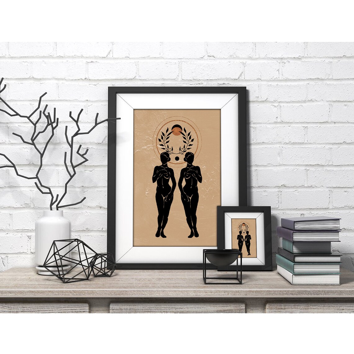 Female Celestial No. 9 Nude Figure Moon Art Print - Image 4