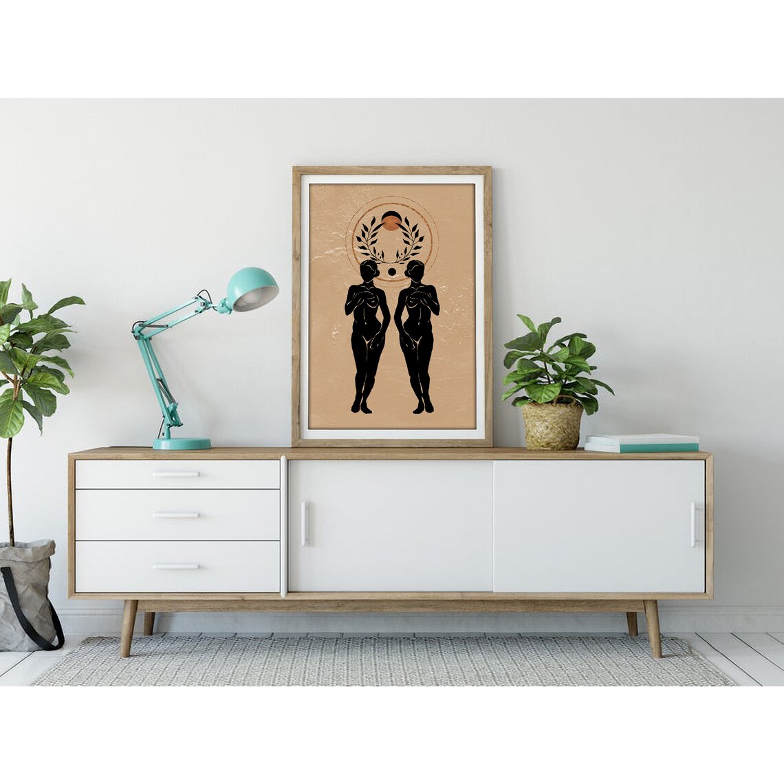 Female Celestial No. 9 Nude Figure Moon Art Print - Image 3