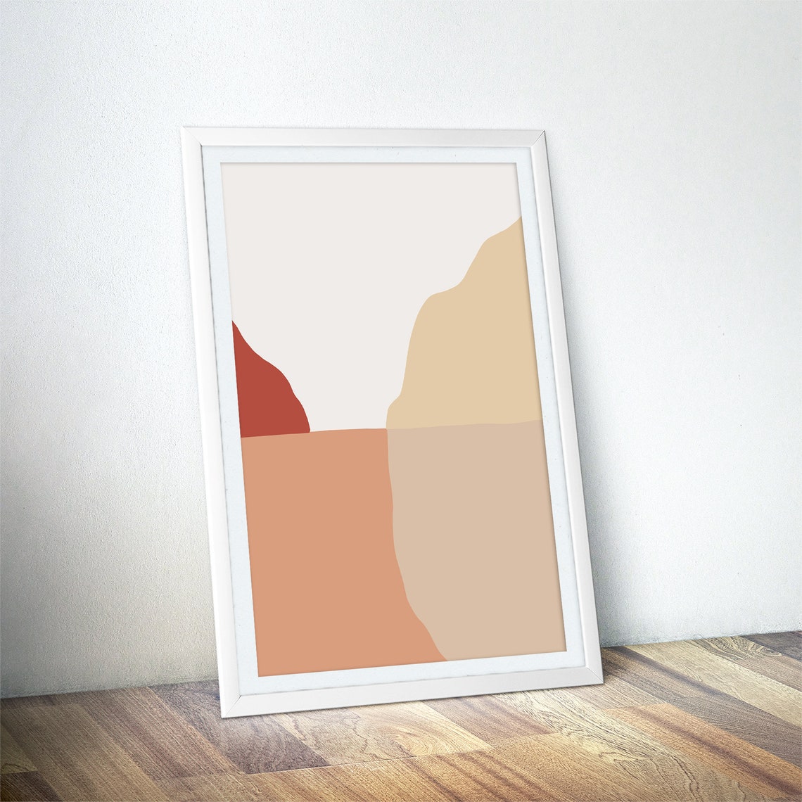 Terracotta And Beige Minimalist Cliff Abstract Shapes Wall Poster - Image 4