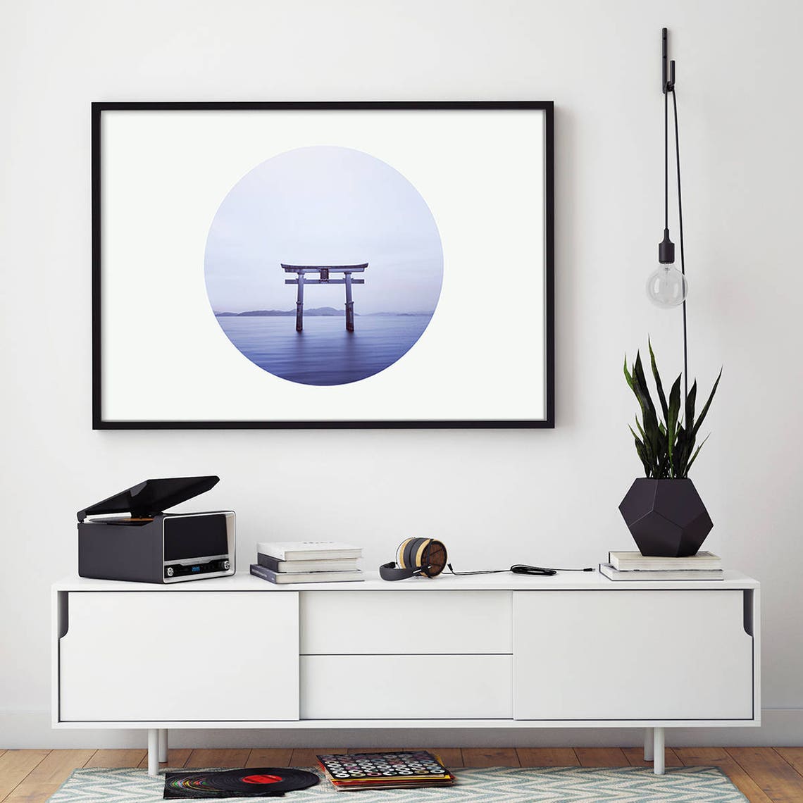 Torii Gate Circle Poster Zen Japanese Minimalist Meditation Wall Decor - Image 3