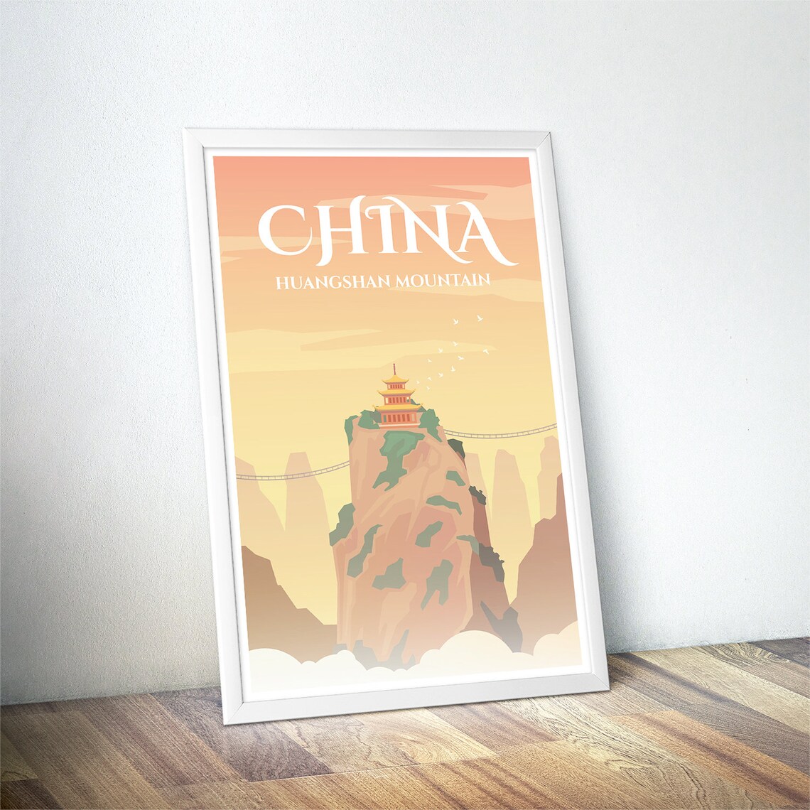 China Vintage Travel Poster, Minimalist Art Print - Image 4