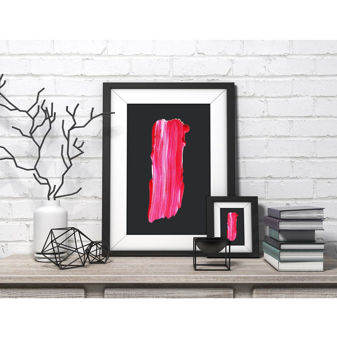 Pink Brush Stroke Vibrant Abstract Minimalist Modern Decor Poster - Image 4