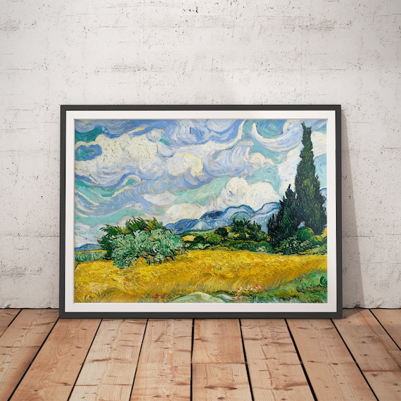 Wheat Field With Cypresses Print Vincent Van Gogh Vintage Art Classic Prints Renaissance Paintings Home Prints