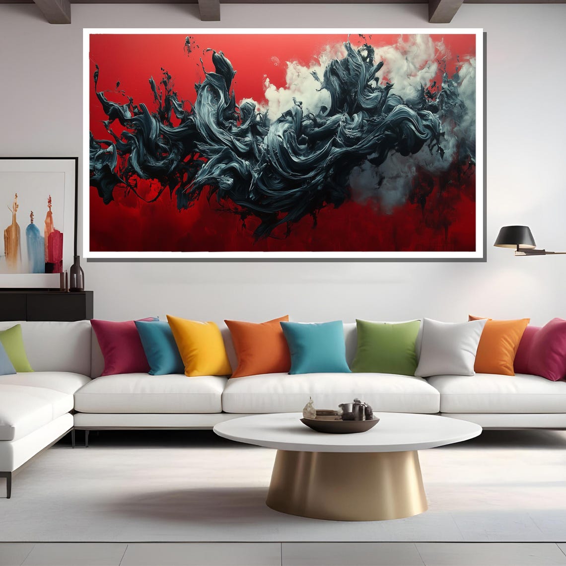 Abstract Swirling Motion Painting Bold Art Gift For Modern Home Or Office Decor - Image 2