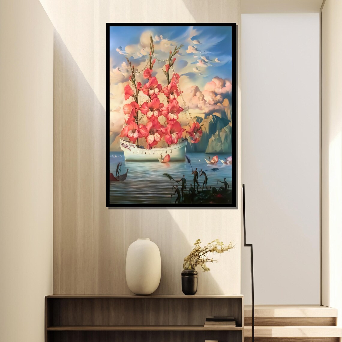 Surreal Flower Ship, Fantasy Nature Art Print - Image 4