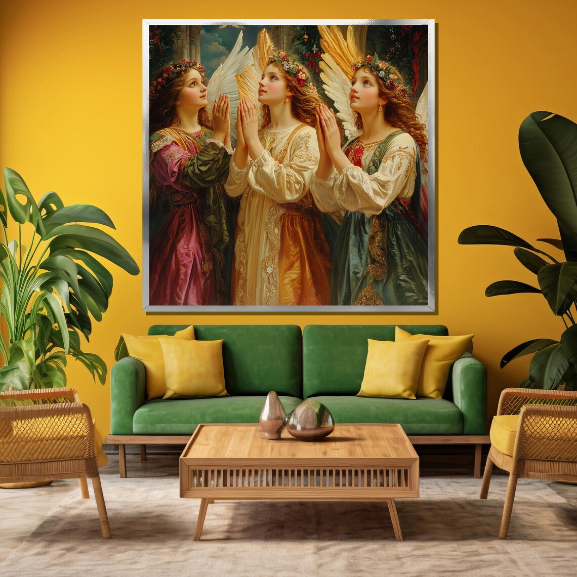 Angelic Harmony In Prayer, Three Glorious Angels - Image 3