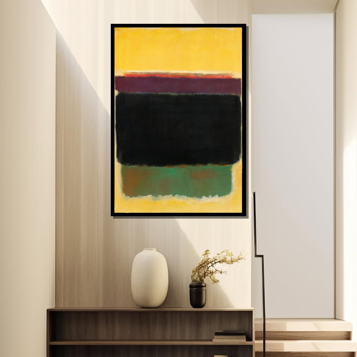 Bold And Contrasting Abstract Layers By Mark Rothko Expressive Painting Gift For Contemporary Art Lovers - Image 4